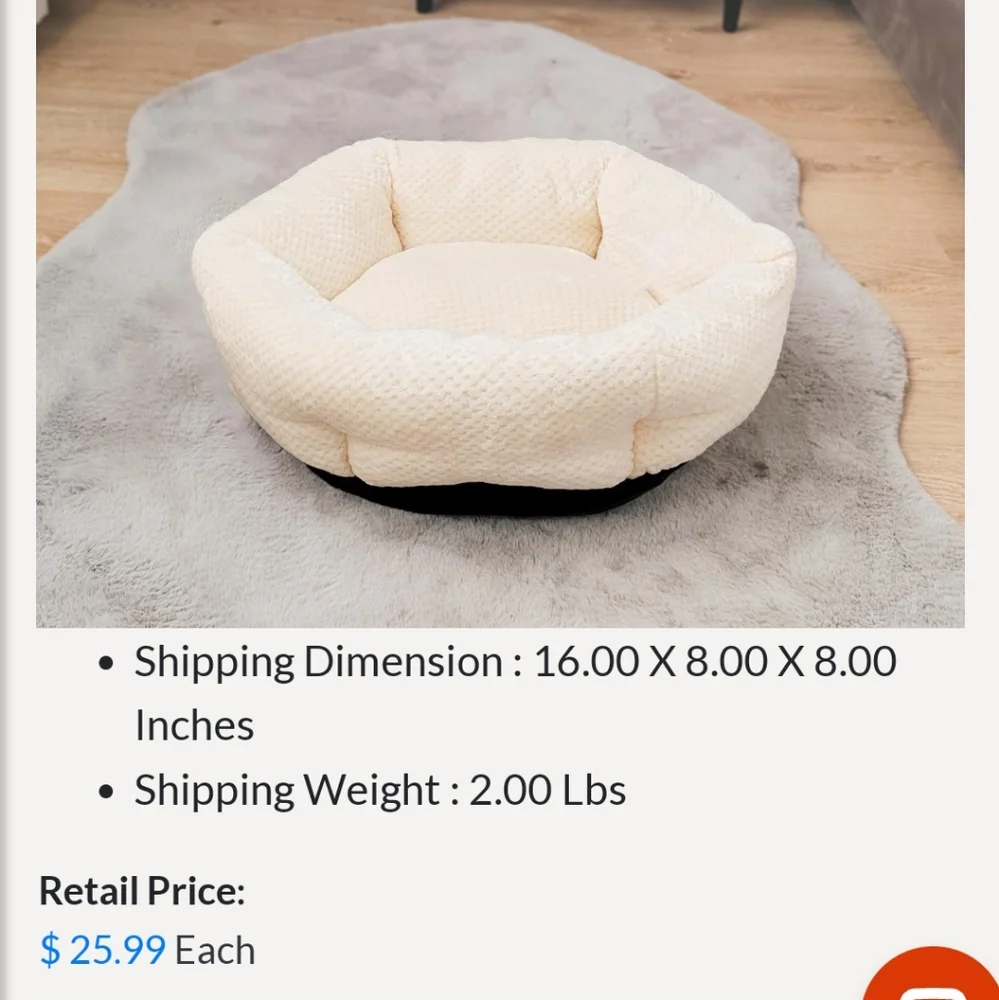 Dog bed 19.7 inch cream super soft Bwanaz brans mashine Washable orthop…